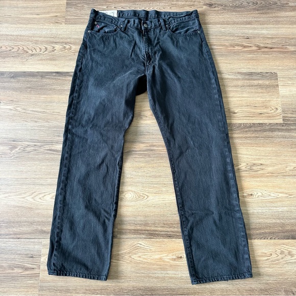 Polo Ralph Lauren Straight Leg Jeans Men's 36x32 Hudson Black Denim Classic - Picture 1 of 10